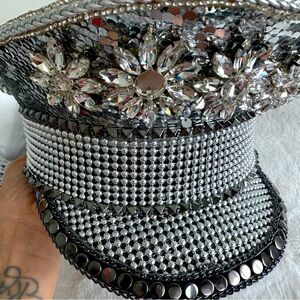 Burning Man Military Captain Sequin Hat
